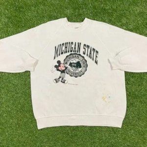 Vintage University of Michigan State Crewneck Sweatshirt Nutmeg Mills Made USA